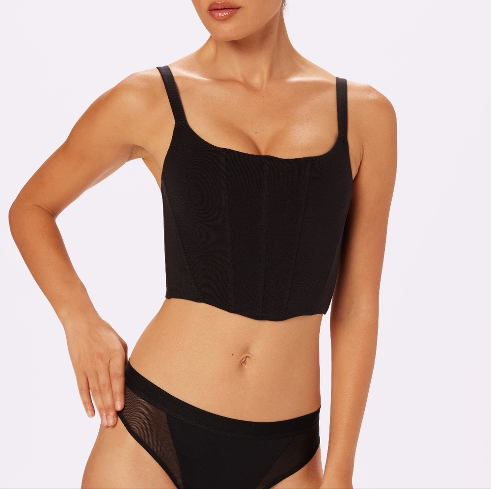 NWOT Parade Corset Bra Top Comfort Contour Black Medium